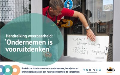 Handreiking weerbaarheid ‘Ondernemen is vooruitdenken’.